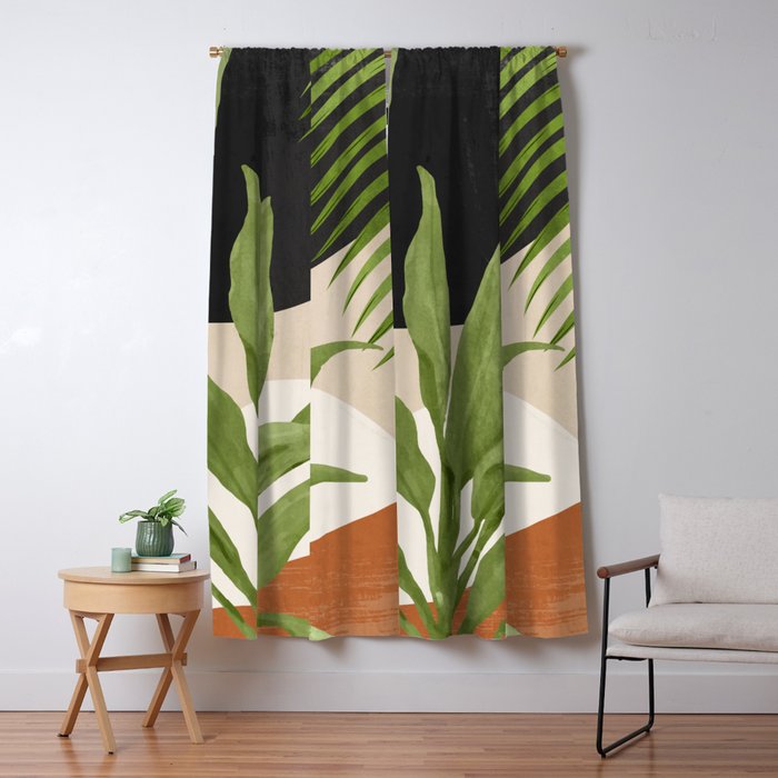 Abstract Art Tropical Leaf 11 Window Curtain Gallery Image 1