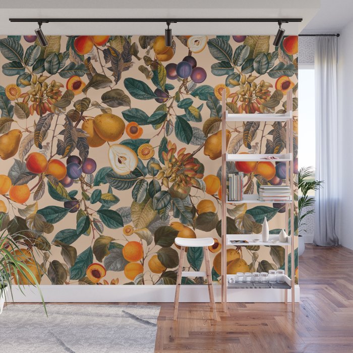 Vintage Fruit Pattern IX Wall Mural Gallery Image 1
