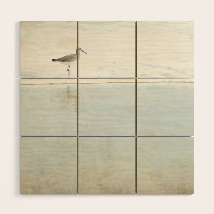 Reflecting Sandpiper Wood Wall Art Gallery Image 1