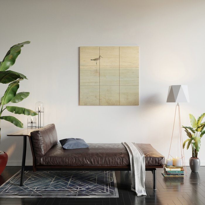 Reflecting Sandpiper Wood Wall Art Gallery Image 2