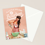 A Little Splash Of Bourbon Cool Retro Pinup Cooking Art Stationery Card Gallery Image 2