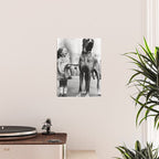 The Happiness of Little Girls and Great Danes black and white photograph Poster Gallery Image 2