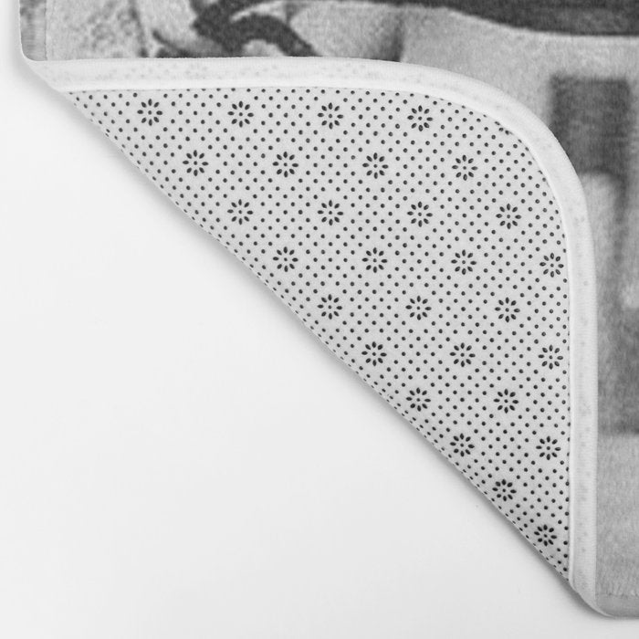 The Happiness of Little Girls and Great Danes black and white photograph Bath Mat Gallery Image 2