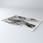 The Happiness of Little Girls and Great Danes black and white photograph Rug Gallery Image 3
