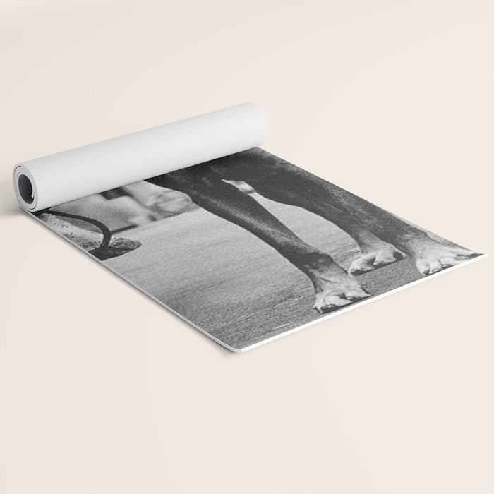 The Happiness of Little Girls and Great Danes black and white photograph Yoga Mat Gallery Image 2