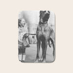 The Happiness of Little Girls and Great Danes black and white photograph Bath Mat Gallery Image 1