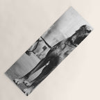 The Happiness of Little Girls and Great Danes black and white photograph Yoga Mat Gallery Image 1