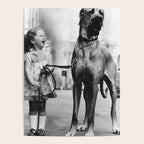 The Happiness of Little Girls and Great Danes black and white photograph Poster Gallery Image 4