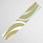 Retro Abstract New Groove Swirl Pattern Soft Sage Green Light Blue Table Runner Gallery Image 3