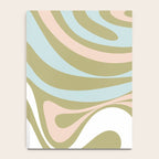 Retro Abstract New Groove Swirl Pattern Soft Sage Green Light Blue Notebook Gallery Image 4