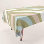 Retro Abstract New Groove Swirl Pattern Soft Sage Green Light Blue Tablecloth Gallery Image 1