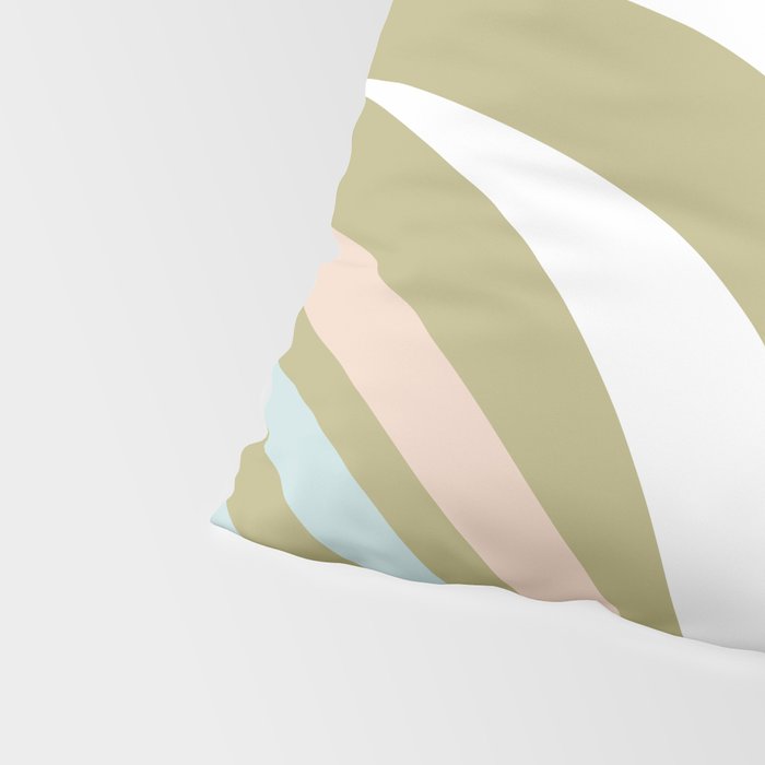 Retro Abstract New Groove Swirl Pattern Soft Sage Green Light Blue Pillow Sham Gallery Image 4
