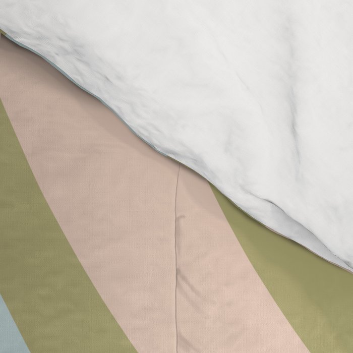 Retro Abstract New Groove Swirl Pattern Soft Sage Green Light Blue Comforter Gallery Image 4