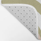 Retro Abstract New Groove Swirl Pattern Soft Sage Green Light Blue Bath Mat Gallery Image 2