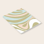 Retro Abstract New Groove Swirl Pattern Soft Sage Green Light Blue Notebook Gallery Image 2