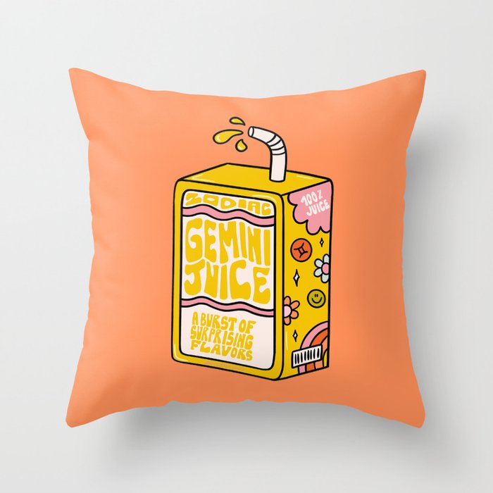 Gemini Juice Box Throw Pillow Gallery Image 1