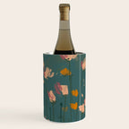 Pastel Floral on Emerald Green Wine Chiller Gallery Image 1