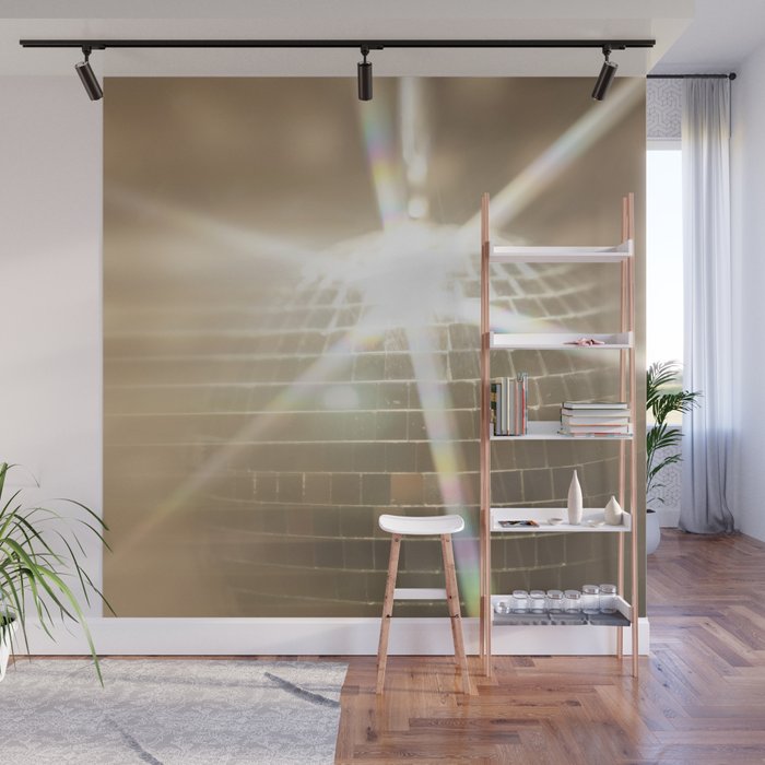 Golden Disco Ball 70s Festive Sparkle Glow Photography Wall Mural Gallery Image 1