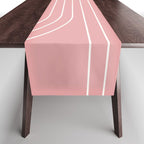 Minimal Line Curvature X Pink Mid Century Modern Arch Abstract Table Runner Gallery Image 1