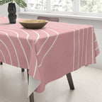 Minimal Line Curvature X Pink Mid Century Modern Arch Abstract Tablecloth Gallery Image 3