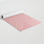 Minimal Line Curvature X Pink Mid Century Modern Arch Abstract Yoga Mat Gallery Image 2