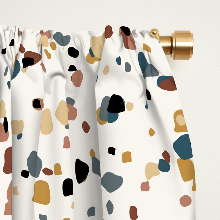 Festive Speckled Dot Pattern - Natural Neutral Boho Window Curtain Gallery Image 2