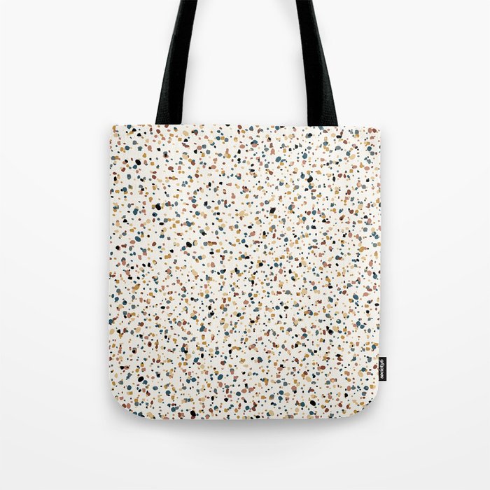 Festive Speckled Dot Pattern - Natural Neutral Boho Tote Bag Gallery Image 1