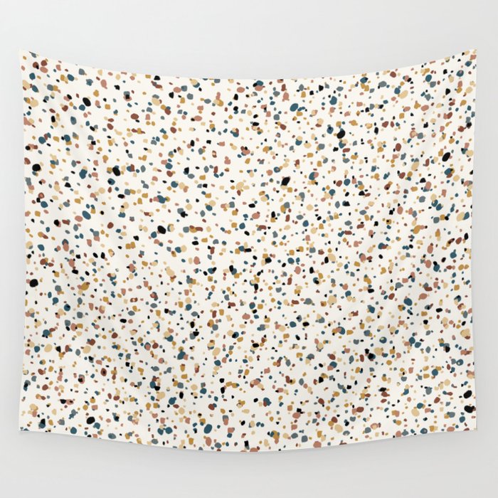 Festive Speckled Dot Pattern - Natural Neutral Boho Wall Tapestry Gallery Image 4