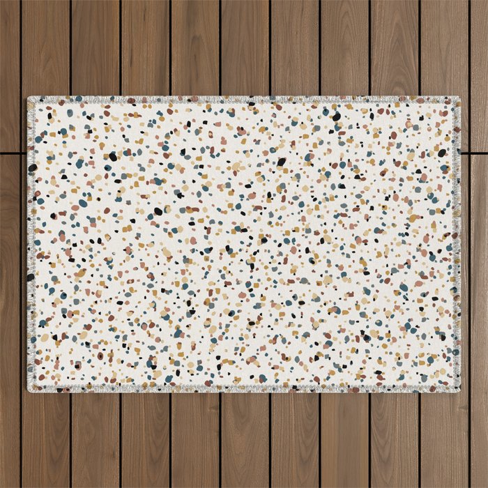 Festive Speckled Dot Pattern - Natural Neutral Boho Outdoor Rug Gallery Image 1