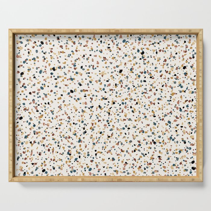 Festive Speckled Dot Pattern - Natural Neutral Boho Serving Tray Gallery Image 1