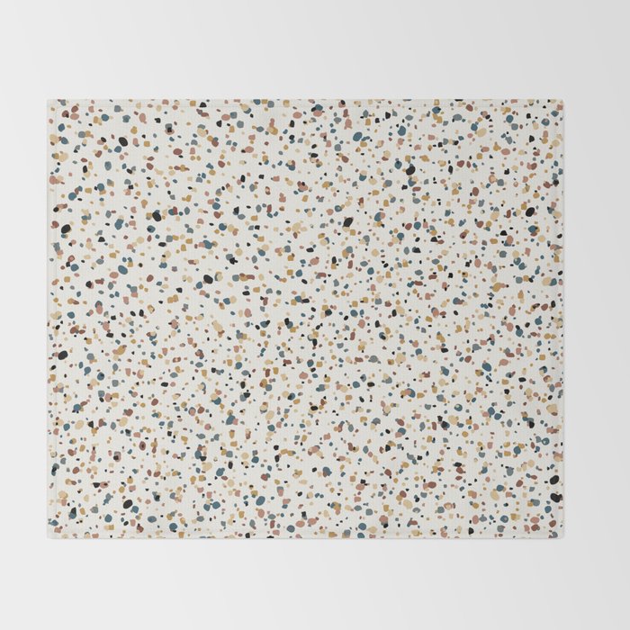 Festive Speckled Dot Pattern - Natural Neutral Boho Throw Blanket Gallery Image 2