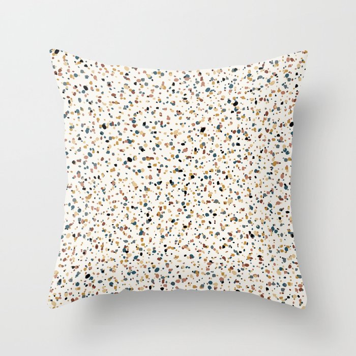 Festive Speckled Dot Pattern - Natural Neutral Boho Throw Pillow Gallery Image 6