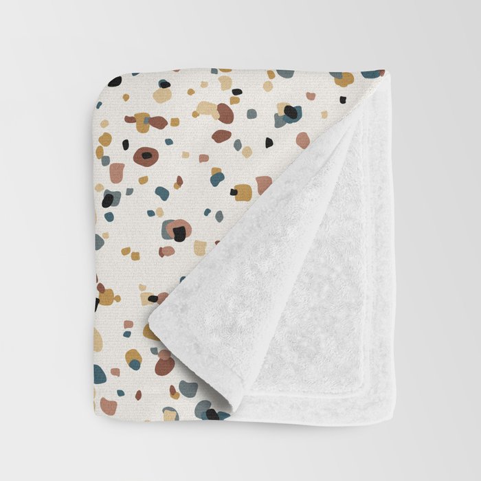 Festive Speckled Dot Pattern - Natural Neutral Boho Throw Blanket Gallery Image 3