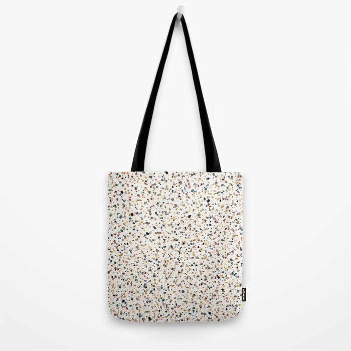 Festive Speckled Dot Pattern - Natural Neutral Boho Tote Bag Gallery Image 2