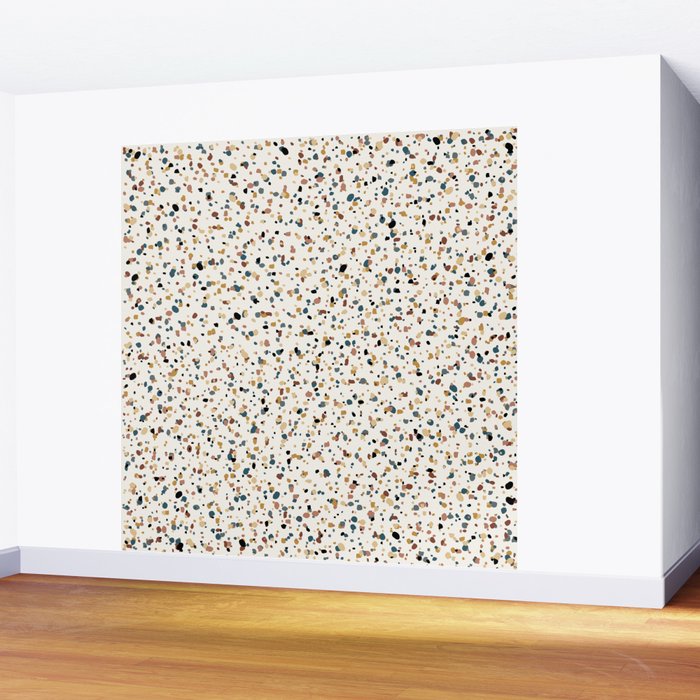 Festive Speckled Dot Pattern - Natural Neutral Boho Wall Mural Gallery Image 2