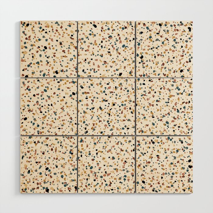 Festive Speckled Dot Pattern - Natural Neutral Boho Wood Wall Art Gallery Image 1