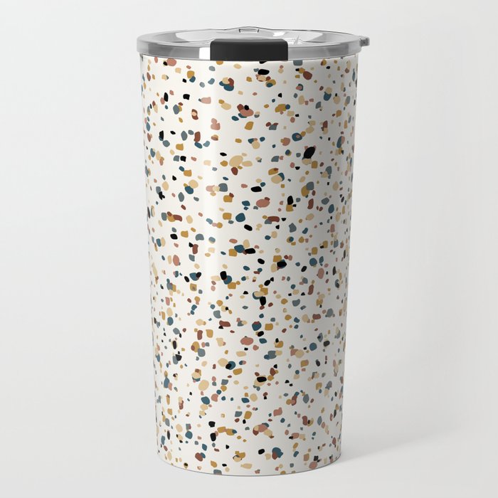 Festive Speckled Dot Pattern - Natural Neutral Boho Travel Mug Gallery Image 1