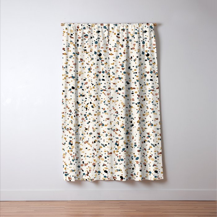 Festive Speckled Dot Pattern - Natural Neutral Boho Window Curtain Gallery Image 3