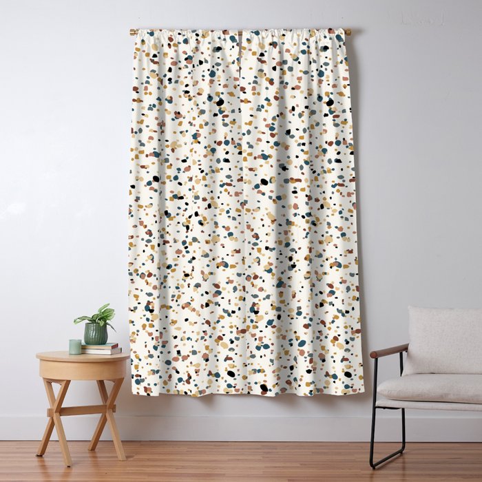 Festive Speckled Dot Pattern - Natural Neutral Boho Window Curtain Gallery Image 5