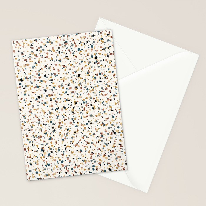 Festive Speckled Dot Pattern - Natural Neutral Boho Stationery Card Gallery Image 2
