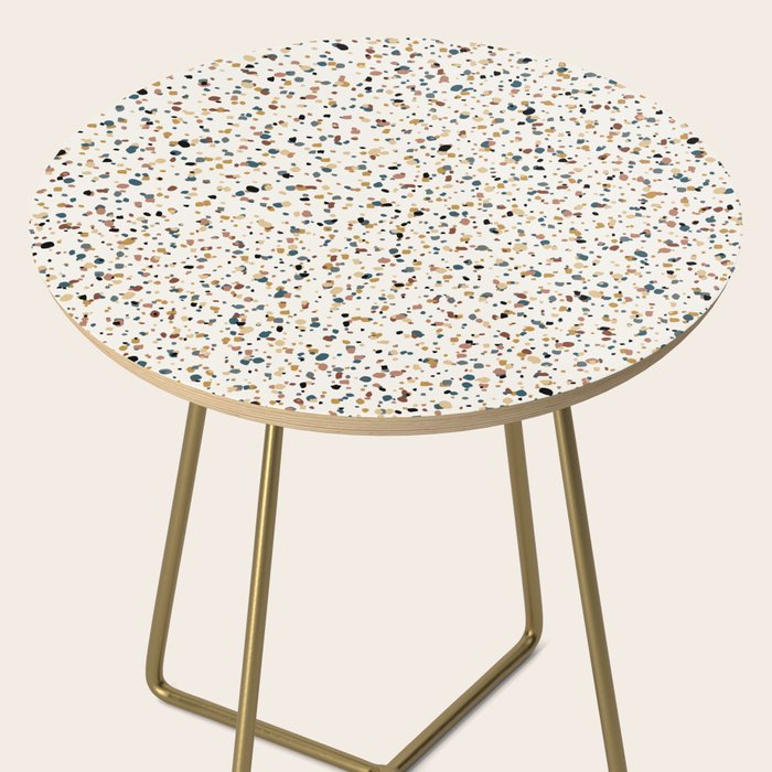 Festive Speckled Dot Pattern - Natural Neutral Boho Side Table Gallery Image 2
