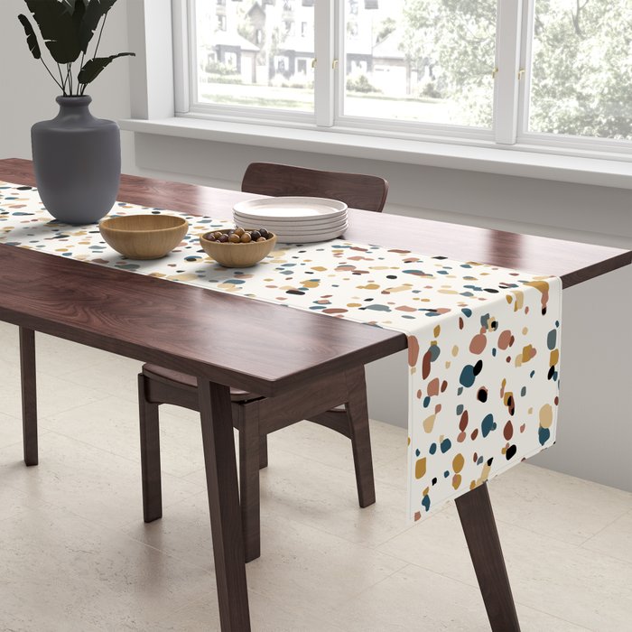 Festive Speckled Dot Pattern - Natural Neutral Boho Table Runner Gallery Image 2