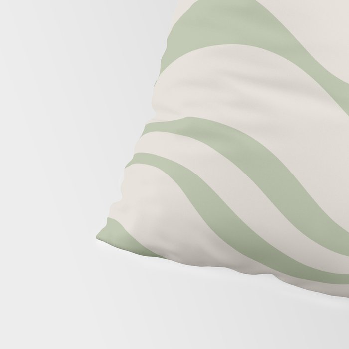 Liquid Swirl Abstract Pattern in Almond and Sage Green Pillow Sham Gallery Image 4