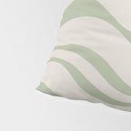 Liquid Swirl Abstract Pattern in Almond and Sage Green Pillow Sham Gallery Image 4