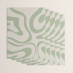Liquid Swirl Abstract Pattern in Almond and Sage Green Wrapping Paper Gallery Image 3