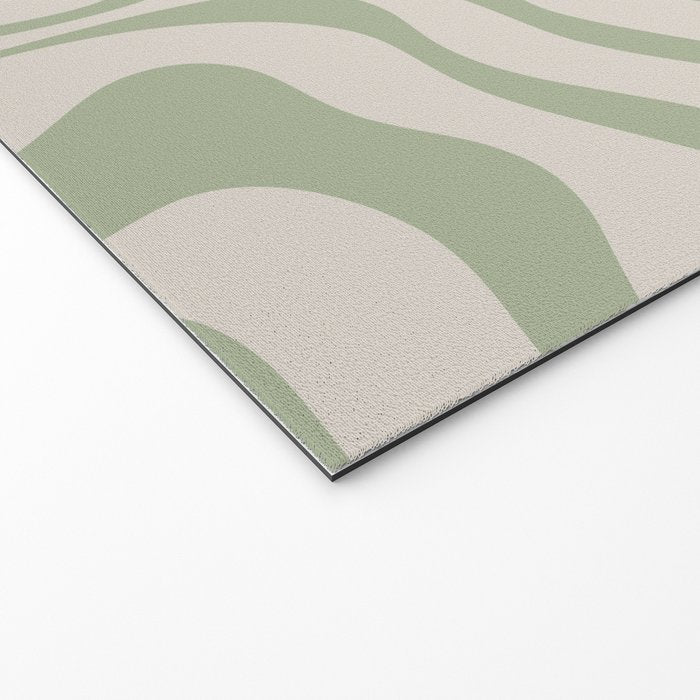 Liquid Swirl Abstract Pattern in Almond and Sage Green Welcome Mat Gallery Image 2