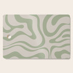Liquid Swirl Abstract Pattern in Almond and Sage Green Cutting Board Gallery Image 1