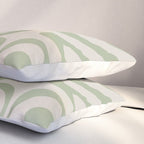 Liquid Swirl Abstract Pattern in Almond and Sage Green Pillow Sham Gallery Image 3