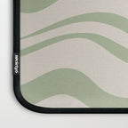 Liquid Swirl Abstract Pattern in Almond and Sage Green Laptop Sleeve Gallery Image 3