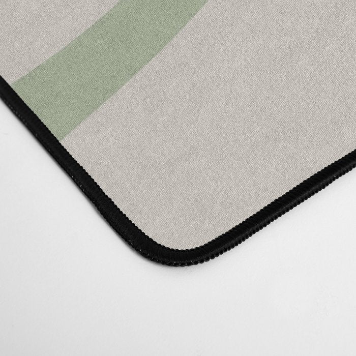Liquid Swirl Abstract Pattern in Almond and Sage Green Desk Mat Gallery Image 4